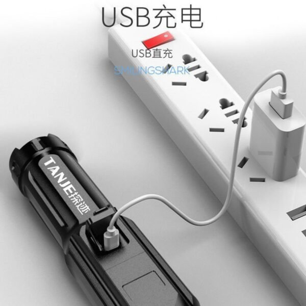 ABS high-intensity zoom flashlight, outdoor, home, multi-functional, portable and small household lighting flashlight - Image 3