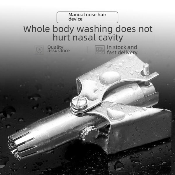 Stainless steel manual nose hair trimmer, male nose hair shaving and cleaning device, nose hair trimmer, sweat trimmer, water washer, hair remover
