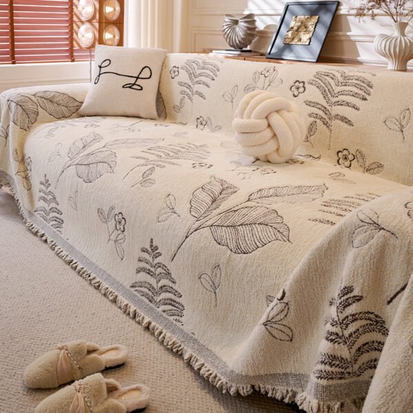 Winter plush sofa towel, one full cover, light luxury, high-end feeling, Chanel retro French sofa cover fabric, autumn and winter - Image 4