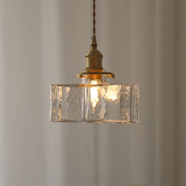glass pendant light, Nordic minimalist homestay bed head, light luxury creative restaurant balcony foyer brass light - Image 2