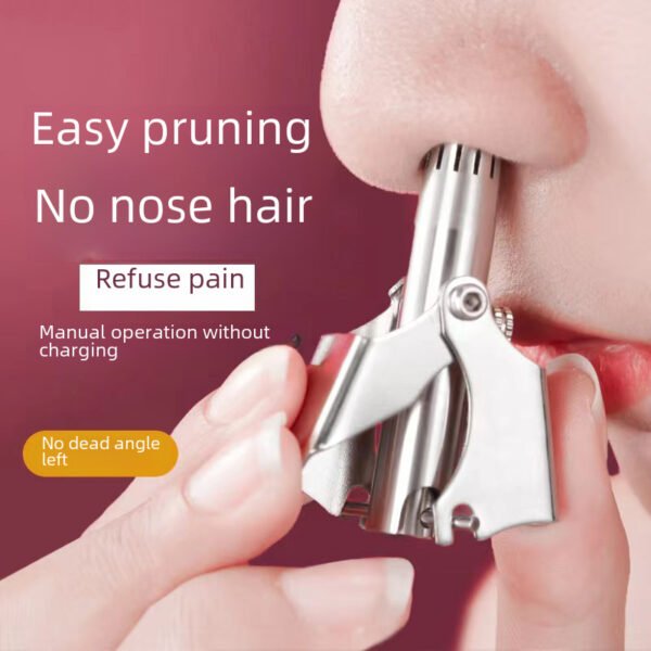 Stainless steel manual nose hair trimmer, male nose hair shaving and cleaning device, nose hair trimmer, sweat trimmer, water washer, hair remover - Image 2