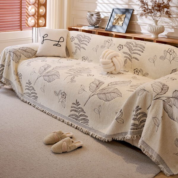 Winter plush sofa towel, one full cover, light luxury, high-end feeling, Chanel retro French sofa cover fabric, autumn and winter - Image 3