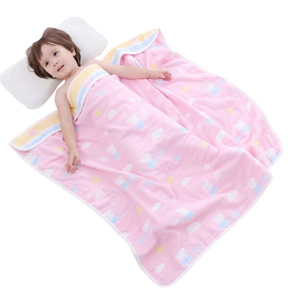 Cotton gauze bath towel, pure cotton baby bath towel, children's baby towel covered with six layers of blankets - Image 3