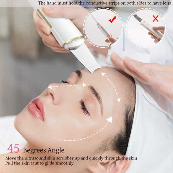 Ultrasonic skin scraper, beauty introduction device, pore cleaner, facial cleanser, blackhead remover, skin scraper - Image 2