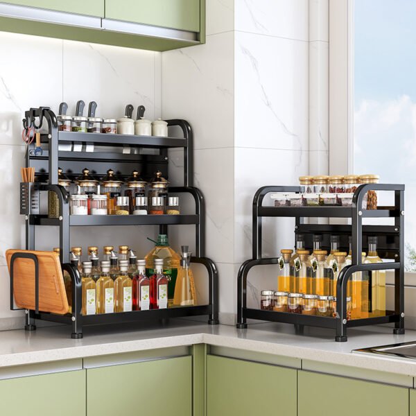 Kitchen seasoning storage rack, household knife holder, adhesive plate rack, chopstick holder, carbon steel kitchen organizing rack, kitchen supplies storage rack