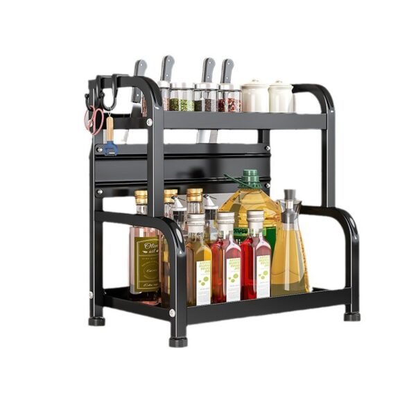 Kitchen seasoning storage rack, household knife holder, adhesive plate rack, chopstick holder, carbon steel kitchen organizing rack, kitchen supplies storage rack - Image 3