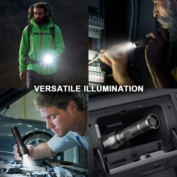 Outdoor night running, cycling and patrol flashlight A100, high-intensity aluminum alloy flashlight, waterproof, telescopic and zoom - Image 4