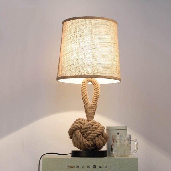 desk lamp, Italian desk lamp, bedroom bedside lamp, bar table lamp, American decorative desk lamp, hemp rope retro art desk lamp