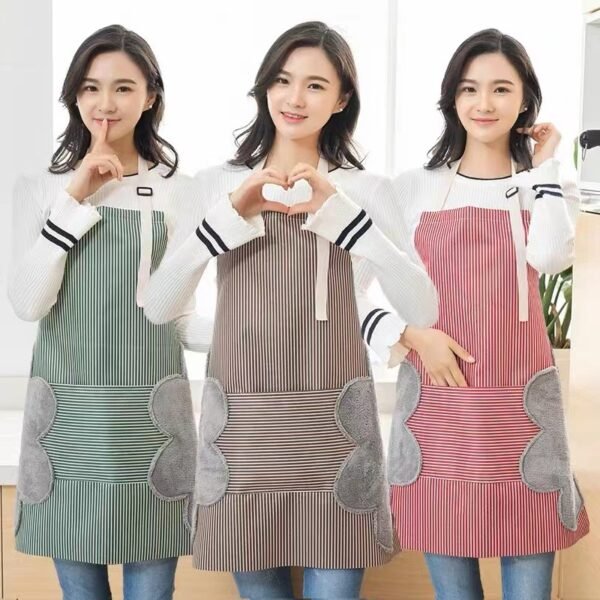 Apron for Women, Waterproof and Oil-Proof Kitchen Apron, Adult Work Clothes, Men's Cooking Apron with Waistband and Hand Towel