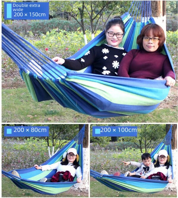 Outdoor hammock camping, thickened sail anti-rollover fabric, single and double colorful swing, student lazy bed, hanging chair - Image 3