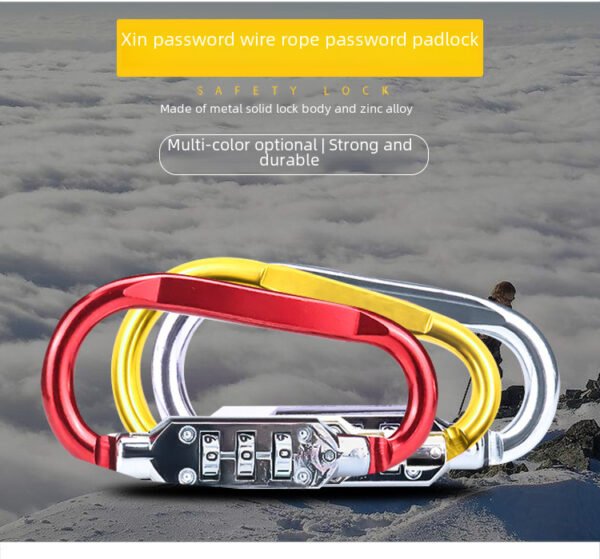 Upgraded alloy mountain buckle password lock anti-theft lock, padlock outdoor backpack bicycle helmet lock - Image 5