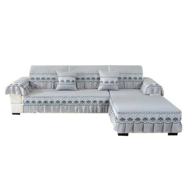 Sofa non slip cushion, all season universal sofa cushion, fully wrapped sofa towel cover, three seats, one queen fabric - Image 5