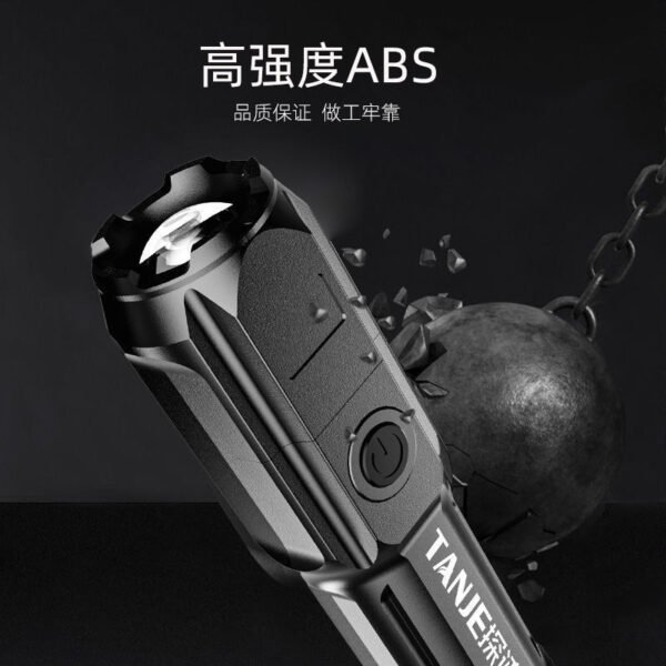 ABS high-intensity zoom flashlight, outdoor, home, multi-functional, portable and small household lighting flashlight - Image 2