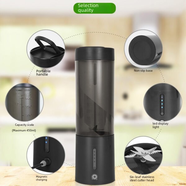 New juicing cup, small portable USB juicer, electric mini fryer, rechargeable blender - Image 2