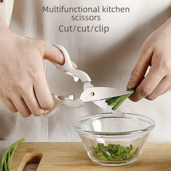 Kitchen Scissors, Fruit Knife, Vegetable Peeler, Egg Beater, Bottle Opener Set with Storage Base, Multifunctional Baby Food Tool - Image 5
