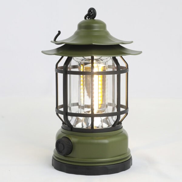 Outdoor camping light with 80H battery life, ambient light, tent canopy, flashlight, LED retro pinecone camping light - Image 5