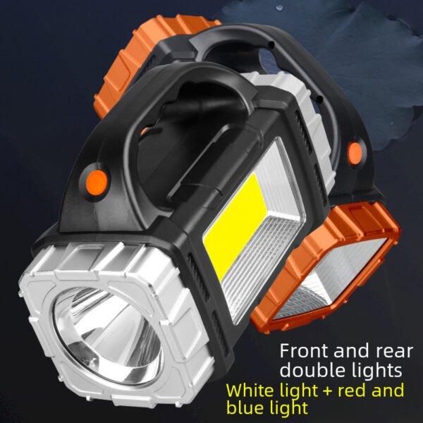 New multi-functional portable light, powerful flashlight, outdoor solar rechargeable LED lighting lamp, portable searchlight - Image 4