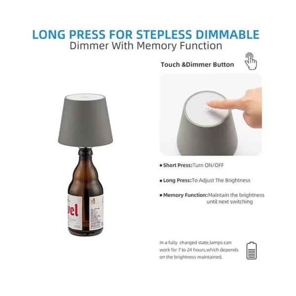 Charging Atmosphere Desk Lamp, Plug in Wine Bottle Lamp, RGB Tri color Cross border Touch Atmosphere Lamp - Image 3
