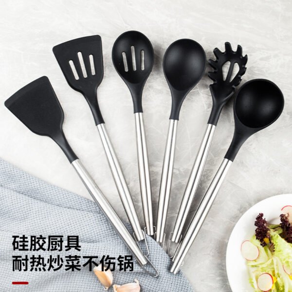 Silicone Kitchenware Set of 20 Pieces, Including Soup Spoons, Skillets, Cutting Boards, Knife Sets, Non-Stick Pans, High Temperature Resistant Cooking Utensils - Image 2