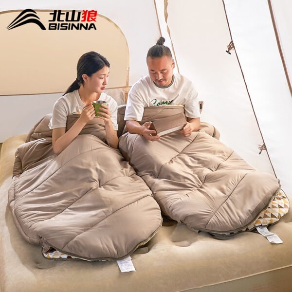 Outdoor sleeping bag, adult camping equipment, thickened cold-proof and warm-keeping sleeping bag suitable for all seasons, indoor dirt-proof sleeping bag