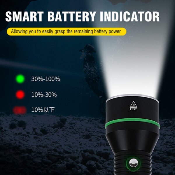 Diving flashlight, strong charging, underwater equipment, outdoor lighting, night diving, beachcombing, fishing, waterproof, ultra-bright searchlight - Image 4