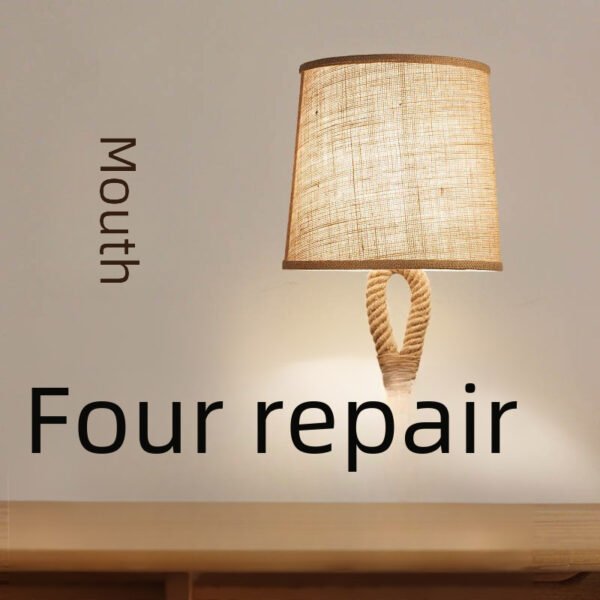 desk lamp, Italian desk lamp, bedroom bedside lamp, bar table lamp, American decorative desk lamp, hemp rope retro art desk lamp - Image 2