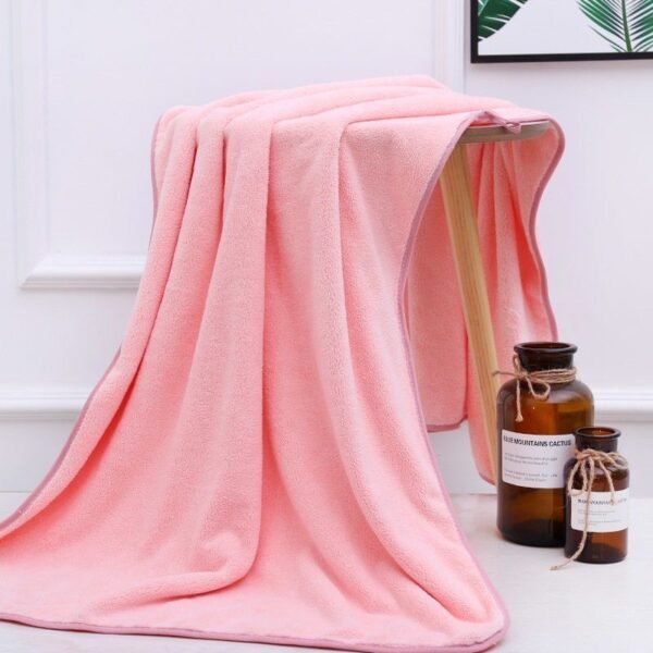 Coral fleece bath towel, adult home daily soft absorbent dry hair towel, shower towel, 70 * 140 beach towel - Image 3