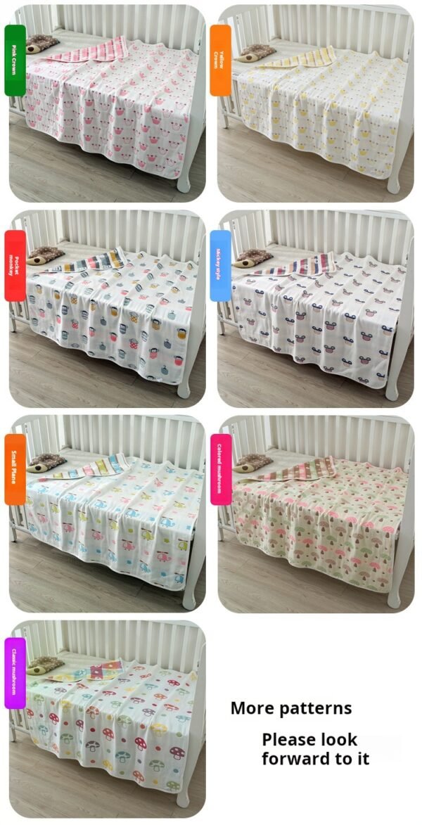 Cotton gauze bath towel, pure cotton baby bath towel, children's baby towel covered with six layers of blankets - Image 6
