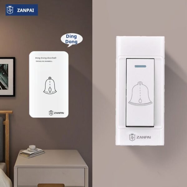 Zanpai household surface mounted doorbell, small button automatic reset, small switch panel, rebound return doorbell switch - Image 3