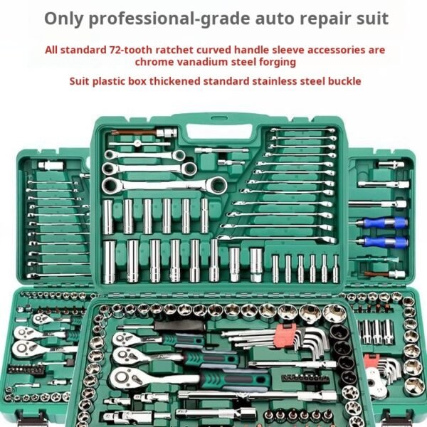 Set of auto repair tools, socket wrench, ratchet, car repair kit, socket wrench
