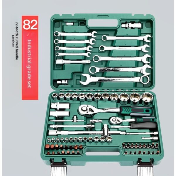 Set of auto repair tools, socket wrench, ratchet, car repair kit, socket wrench - Image 4