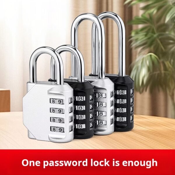 Password lock, padlock, household door lock, outdoor waterproof and rust proof warehouse, large iron door, dormitory storage cabinet, bicycle basket lock - Image 2