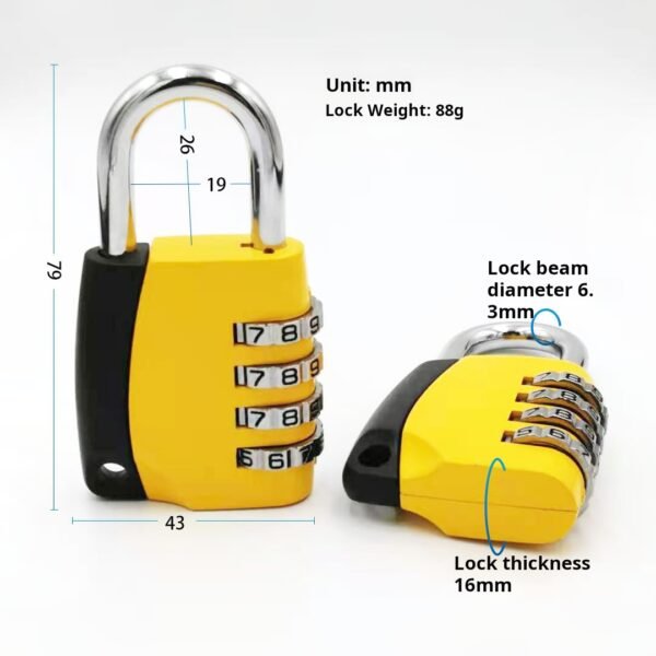 Large mechanical password lock, manufacturer  gate, warehouse, dormitory door password padlock, zinc alloy password padlock - Image 4