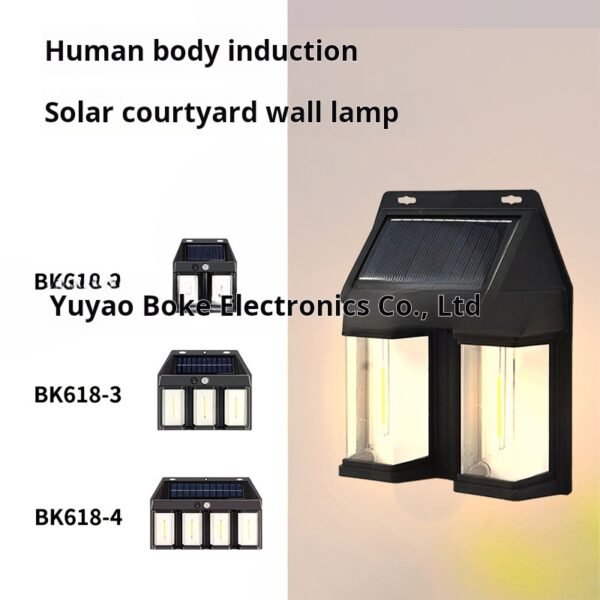 New outdoor solar wall lamp, waterproof tungsten filament lamp, induction courtyard lamp, garden villa night light, lighting