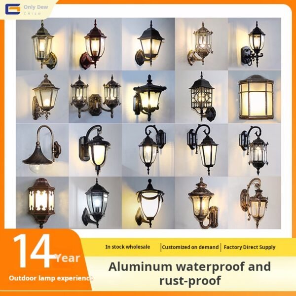 outdoor wall lights, corridors, balconies, retro villas, waterproof staircases, corridors, outdoor wall lights, courtyard lights, American style