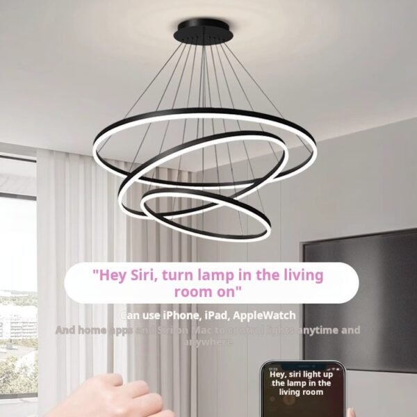 Nordic living room pendant light, high-end and minimalist circular dining room pendant light, hall main light, whole house package, Zhongshan lighting fixtures - Image 3