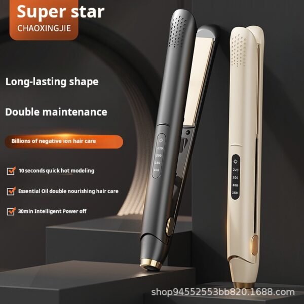 LCD screen straightening clip, multi level temperature control straightening device, digital display roll straightening dual-use hair clip board straightening device - Image 2