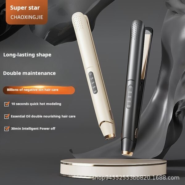 LCD screen straightening clip, multi level temperature control straightening device, digital display roll straightening dual-use hair clip board straightening device - Image 3