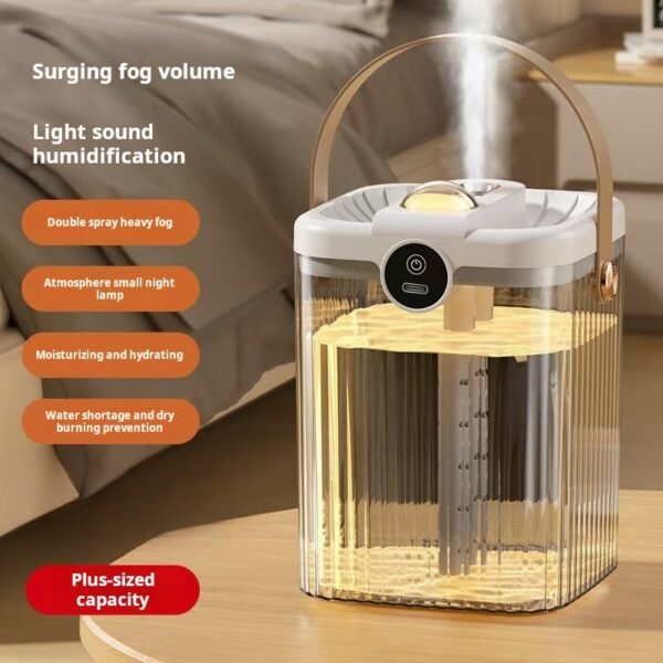 New Air Dual Spray Humidifier USB Large Capacity Home Dormitory Bedroom Office Desktop Atmosphere Light Humidifier
