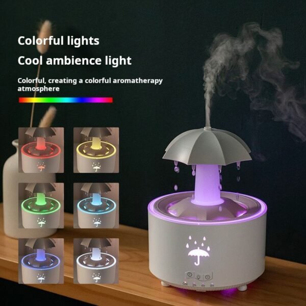rainbow raindrop aromatherapy machine, rotating water droplet humidifier, remote control home office hydration purifier - Image 3