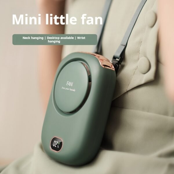 Mini Neck Hanging Fan Lazy Desktop Silent Fan Neck Hanging Waist No Fan Leaf Amazon Style