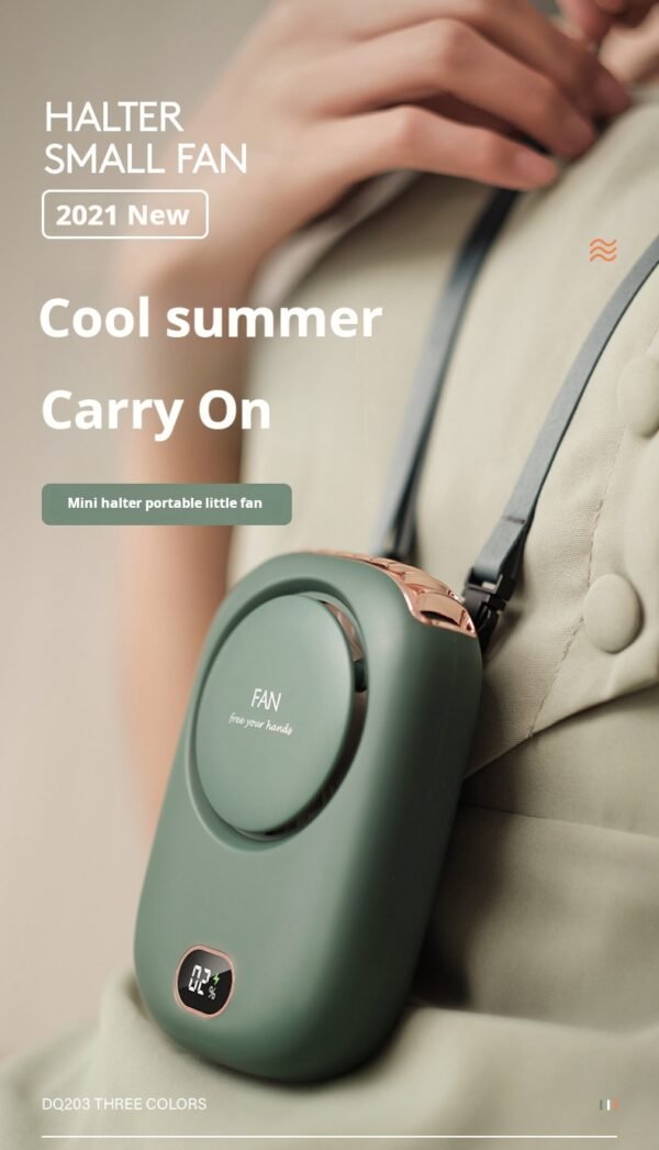 Mini Neck Hanging Fan Lazy Desktop Silent Fan Neck Hanging Waist No Fan Leaf Amazon Style - Image 5