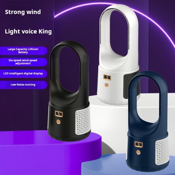 New bladeless fan, home desktop electric fan, dormitory office desktop tower fan, USB charging outdoor fan - Image 2