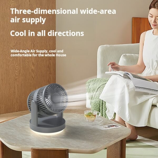 New dual head electric fan for home bedroom desk lamp fan, office air circulation fan, home desktop shaking fan - Image 3