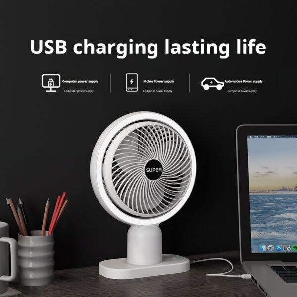 New Small Fan, Desktop Portable USB Desk Lamp Electric Fan, Home Dormitory Mini Fan, Desk Fan - Image 4