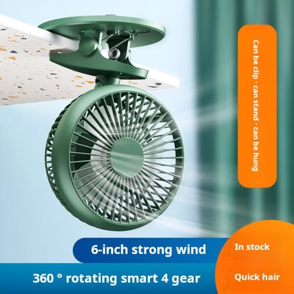 Clip Charging Fan, USB Mini Home Strong Wind Office Dormitory Baby Lathe Car Fan