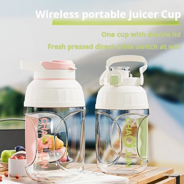 Portable juicer, small household multifunctional fryer, wireless charging, dynamic fruit juicing cup, ton bucket - Image 4