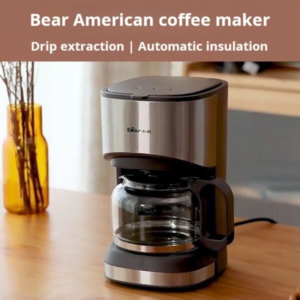 Bear coffee machine, home American drip coffee pot, insulated office tea maker