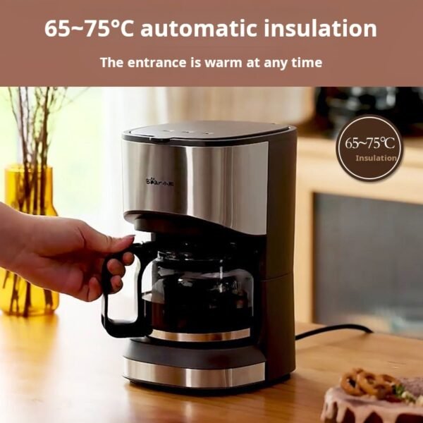Bear coffee machine, home American drip coffee pot, insulated office tea maker - Image 2