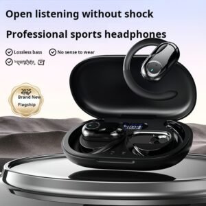 【 Berlin Voice 】2025 New Bone Conduction Bluetooth Headphones: Long battery life, sports ear-hanging wireless, no pain even after long-term wearing